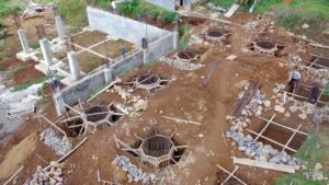 Pembesian pondasi sumuran Masjid DT Eco 3