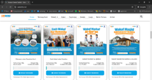 kemudahan berwakaf di web wakaf dt